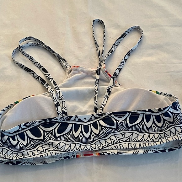 Floral Print High Neck Push Up Bikini Racerback Bathing Suit Size M (B-51) - Picture 3 of 6